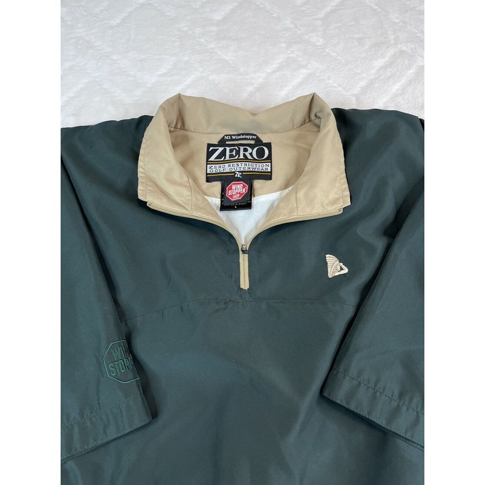 Zero Restriction M3 Windstopper Men's (L) Green Golf Quarter Zip Pullover Shirt